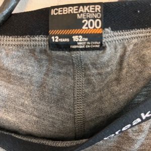 Kids Icebreaker Oasis 200 leggings, gray, 12
